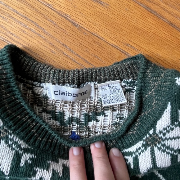 Vintage 90s Claiborne Cotton Knit Sweater - Picture 6 of 9